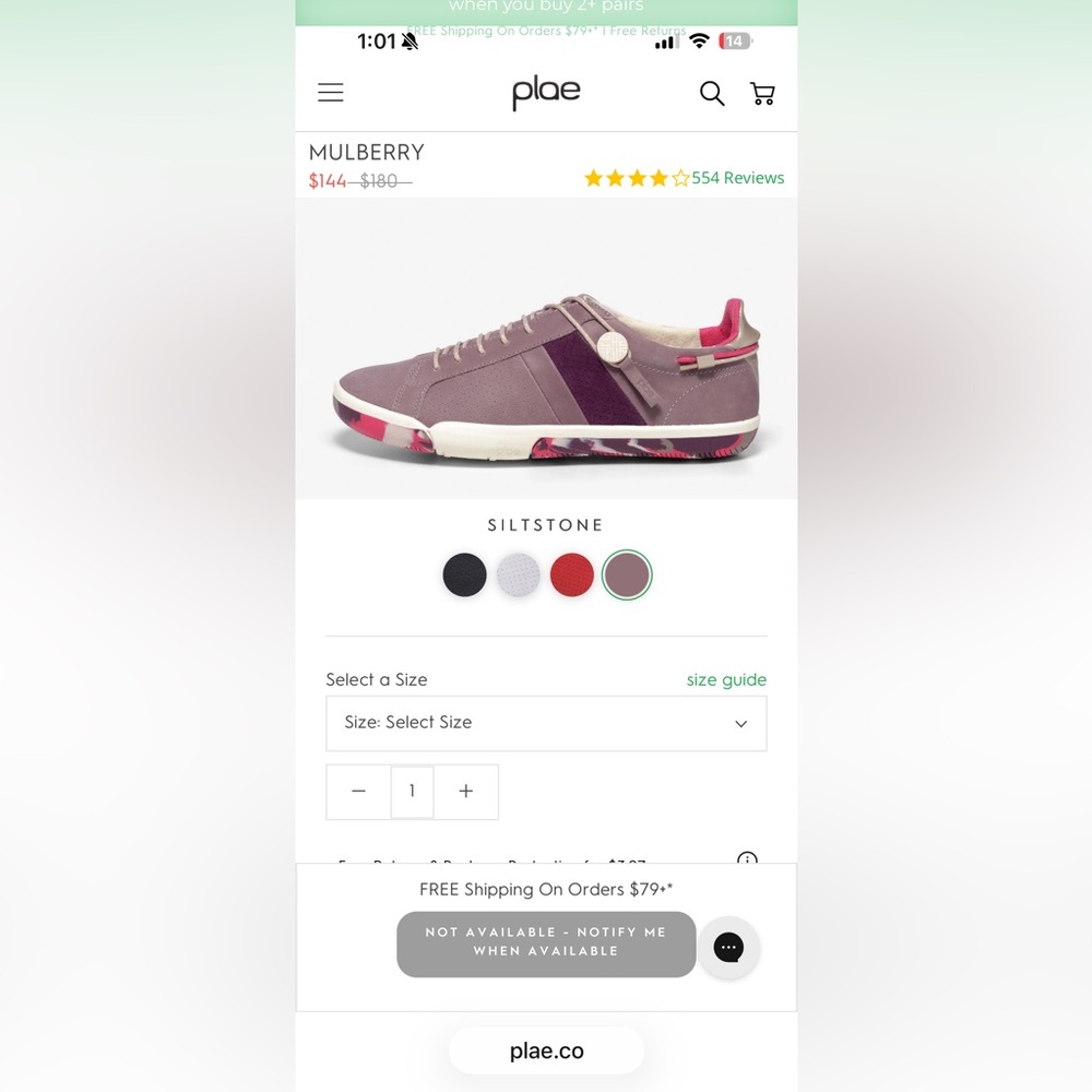 PLAE Mulberry Siltstone Unisex Sneakers
